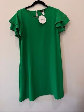 HEIMISH USA Bright Green Crepe Round-Neck Dress